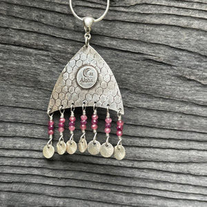 Pink and Clear Squid pendant