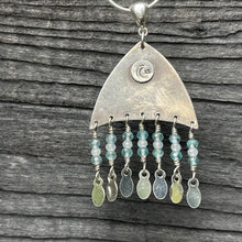 Load image into Gallery viewer, Medium Turquoise and Clear Squid Pendant