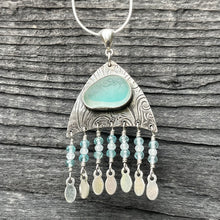 Load image into Gallery viewer, Medium Turquoise and Clear Squid Pendant
