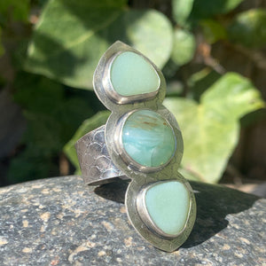 Jadeite and Peruvian Opal Ring size 11