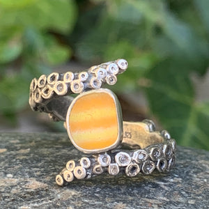 Orange and Yellow Davenport Tentacle Ring size 8.5
