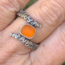 Load image into Gallery viewer, Sunkist UV Orange Tentacle Ring size 9