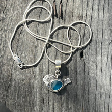 Load image into Gallery viewer, Turquoise and Clear Bird Pendant