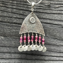 Load image into Gallery viewer, Medium Pink and Clear Squid pendant