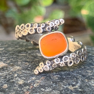 Sunkist UV Orange Tentacle Ring size 9