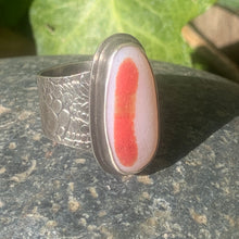 Load image into Gallery viewer, Orange/Red and White Davenport Asymmetrical Ring Size 10