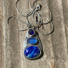 Load image into Gallery viewer, Sodalite and Blue Sea Glass Pendant