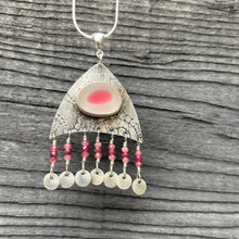 Load image into Gallery viewer, Large Pink and Clear Squid Pendant