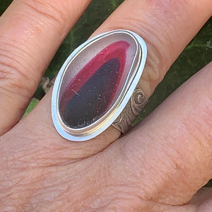 Burgundy Flame Ring size 9