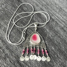 Load image into Gallery viewer, Medium Pink and Clear Squid pendant