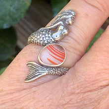 Load image into Gallery viewer, Orange Striped Davenport Mermaid Ring size 5.5